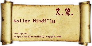 Koller Mihály névjegykártya